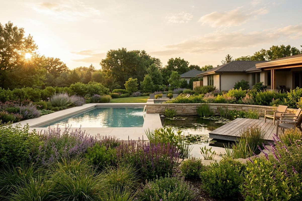 Backyard pool & pond
