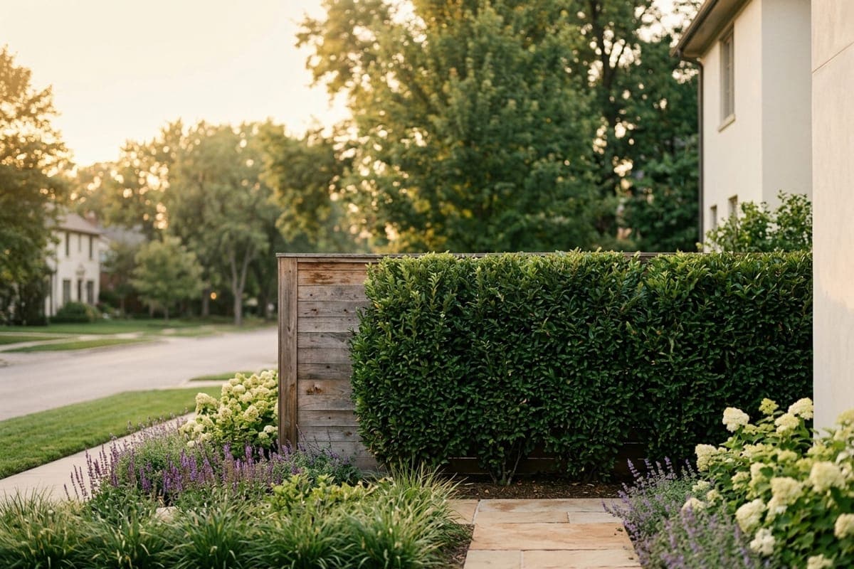 Privacy fence & hedge